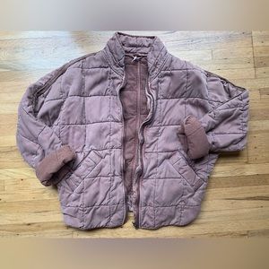 Free People Quilted Dolman Jacket XS Faded Red